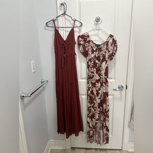 Elegant Burgundy Maxi Dresses